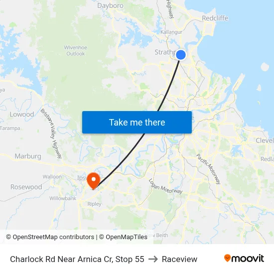 Charlock Rd Near Arnica Cr, Stop 55 to Raceview map