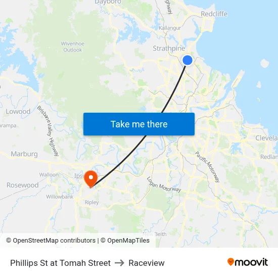 Phillips St at Tomah Street to Raceview map