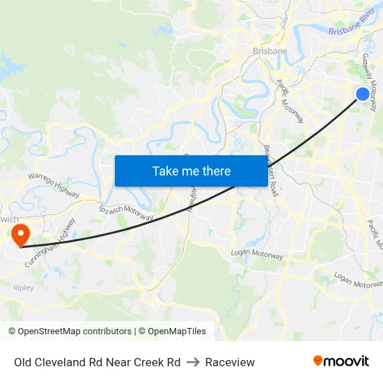 Old Cleveland Rd Near Creek Rd to Raceview map