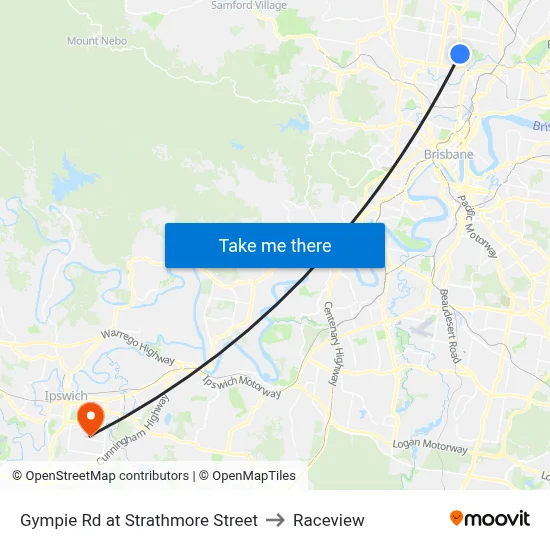 Gympie Rd at Strathmore Street to Raceview map