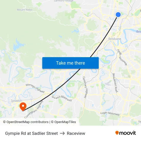 Gympie Rd at Sadlier Street to Raceview map