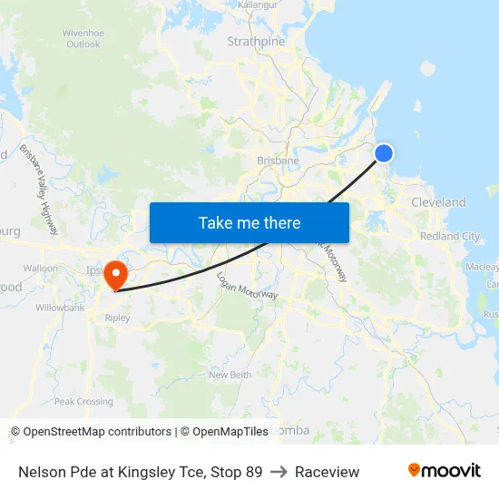 Nelson Pde at Kingsley Tce, Stop 89 to Raceview map