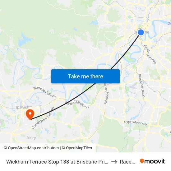 Wickham Terrace Stop 133 at Brisbane Private Hospital to Raceview map