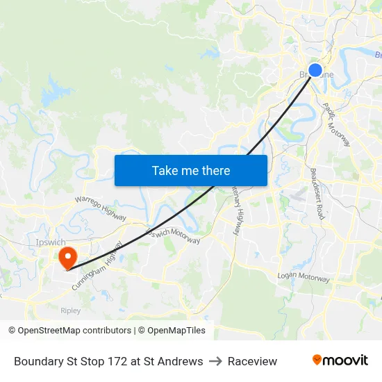 Boundary St Stop 172 at St Andrews to Raceview map