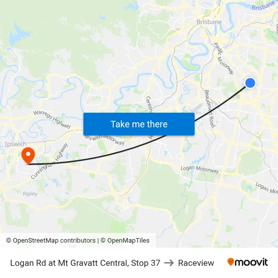 Logan Rd at Mt Gravatt Central, Stop 37 to Raceview map