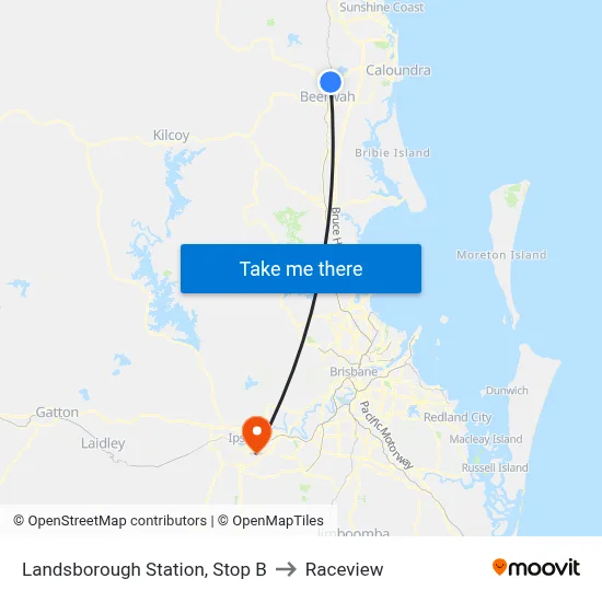 Landsborough Station, Stop B to Raceview map