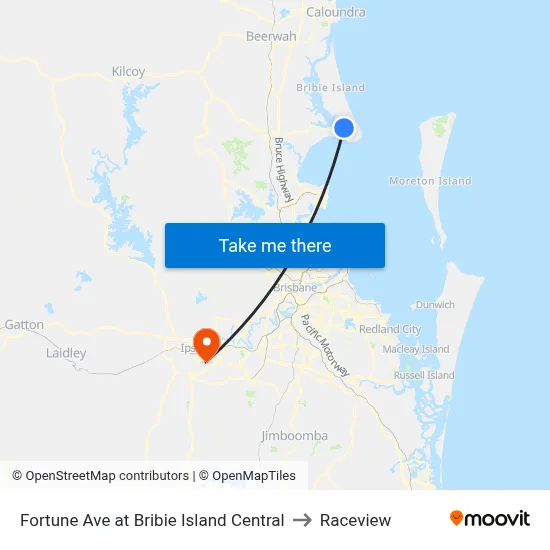 Fortune Ave at Bribie Island Central to Raceview map