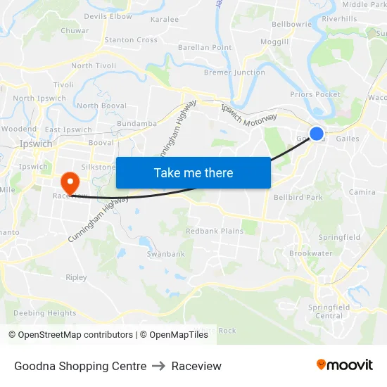 Goodna Shopping Centre to Raceview map