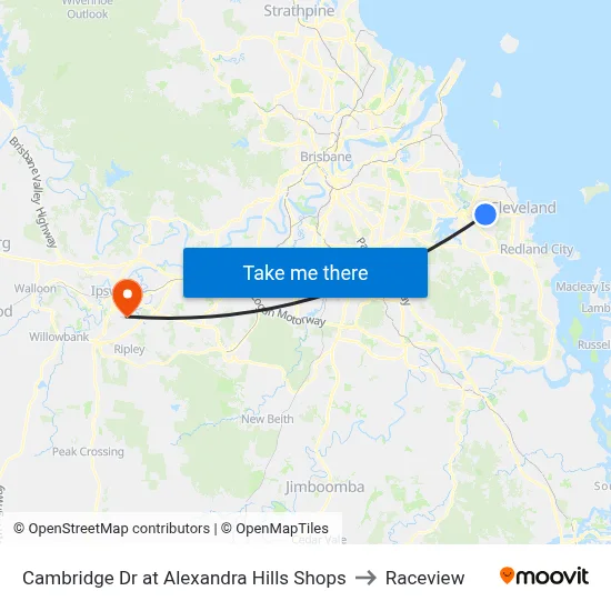 Cambridge Dr at Alexandra Hills Shops to Raceview map