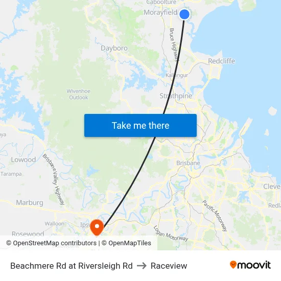 Beachmere Rd at Riversleigh Rd to Raceview map