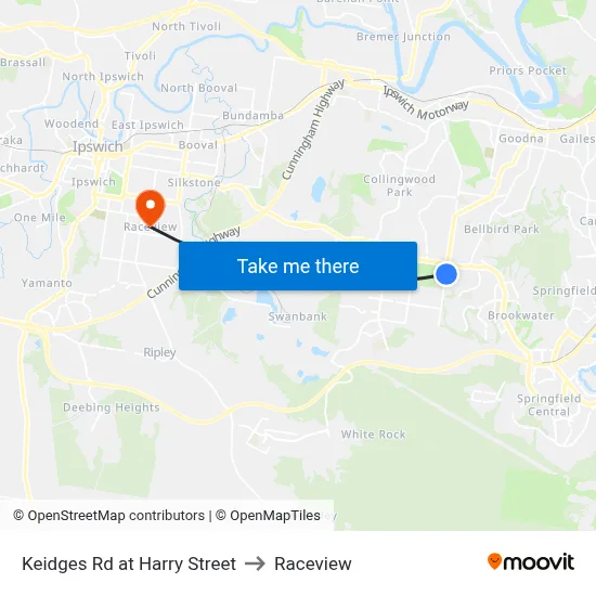 Keidges Rd at Harry Street to Raceview map
