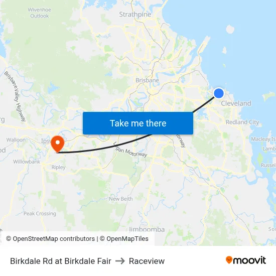 Birkdale Rd at Birkdale Fair to Raceview map