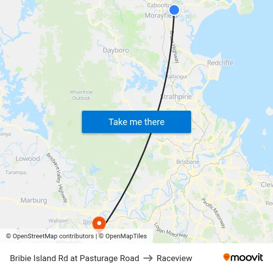 Bribie Island Rd at Pasturage Road to Raceview map