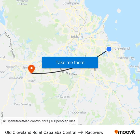 Old Cleveland Rd at Capalaba Central to Raceview map