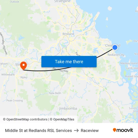 Middle St at Redlands RSL Services to Raceview map
