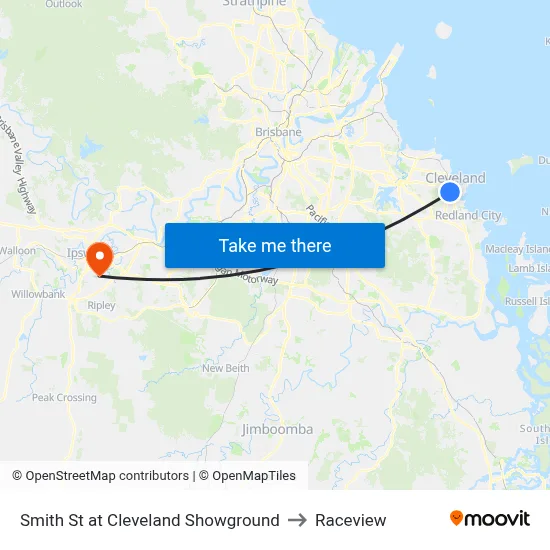 Smith St at Cleveland Showground to Raceview map