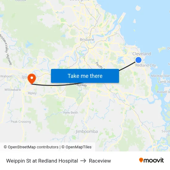 Weippin St at Redland Hospital to Raceview map
