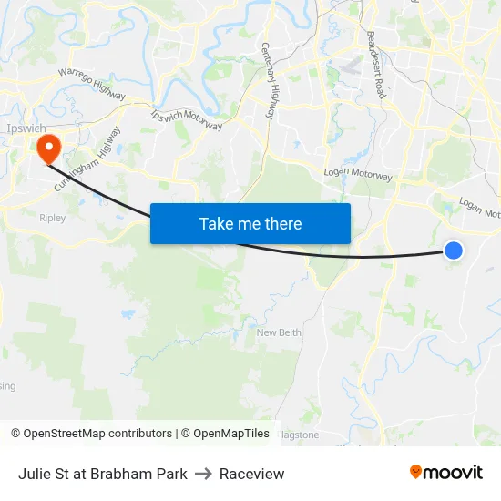 Julie St at Brabham Park to Raceview map