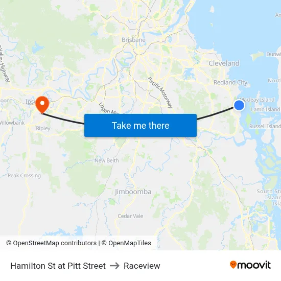 Hamilton St at Pitt Street to Raceview map