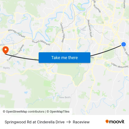 Springwood Rd at Cinderella Drive to Raceview map