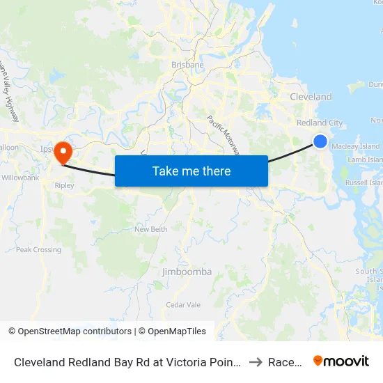 Cleveland Redland Bay Rd at Victoria Point High School to Raceview map
