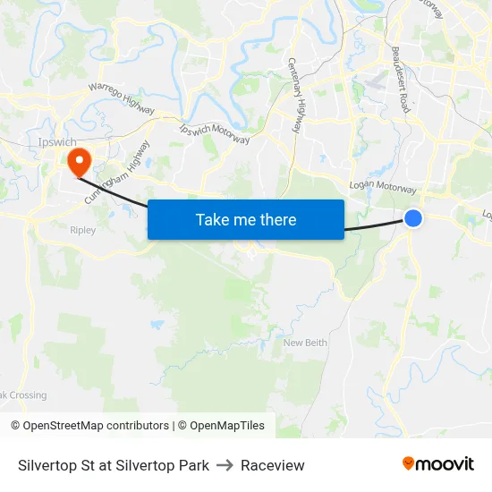 Silvertop St at Silvertop Park to Raceview map