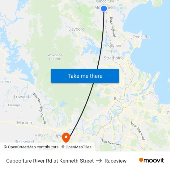 Caboolture River Rd at Kenneth Street to Raceview map