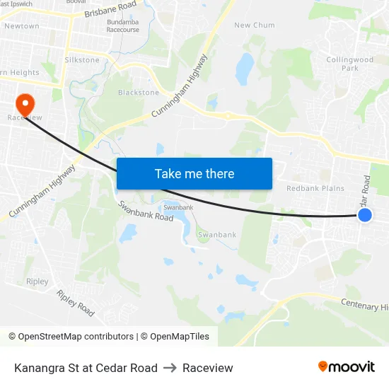 Kanangra St at Cedar Road to Raceview map