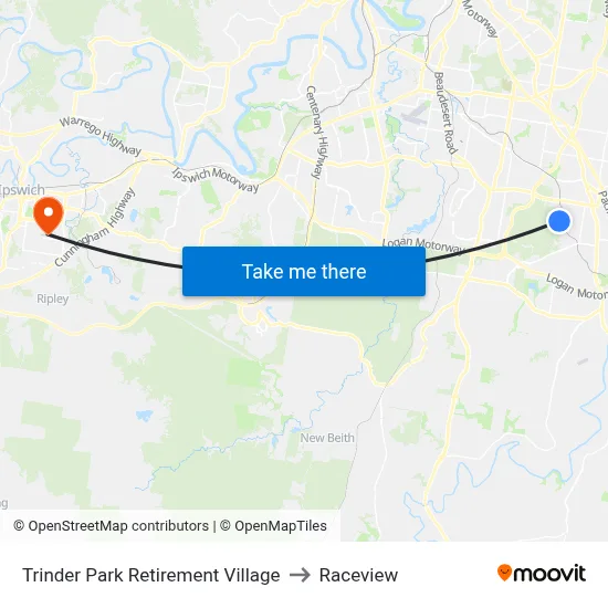 Trinder Park Retirement Village to Raceview map