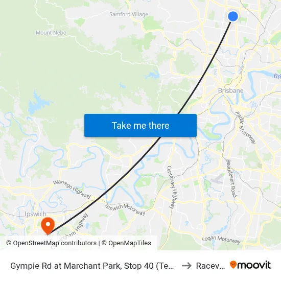 Gympie Rd at Marchant Park, Stop 40 (Temp Closure) to Raceview map