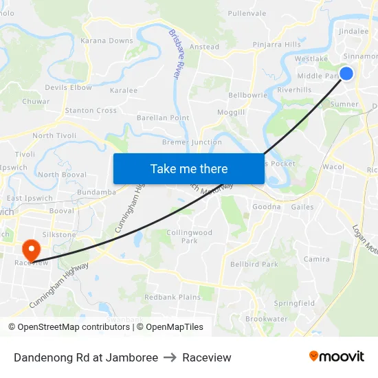 Dandenong Rd at Jamboree to Raceview map