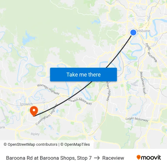 Baroona Rd at Baroona Shops, Stop 7 to Raceview map