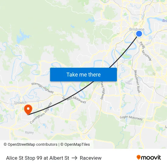 Alice St Stop 99 at Albert St to Raceview map