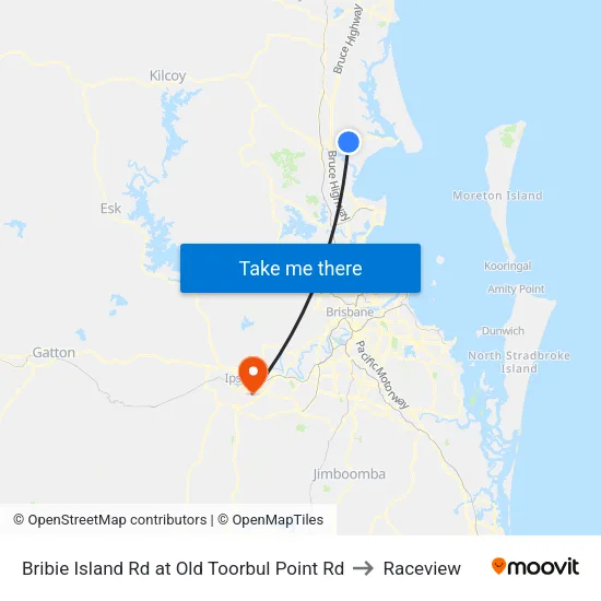 Bribie Island Rd at Old Toorbul Point Rd to Raceview map