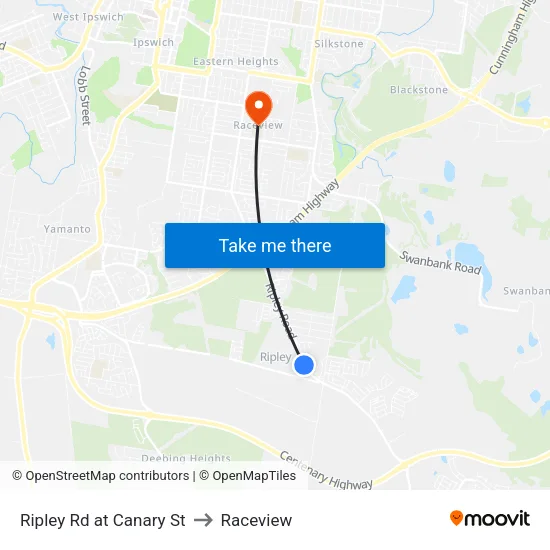Ripley Rd at Canary St to Raceview map