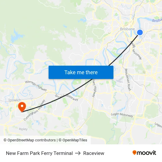 New Farm Park Ferry Terminal to Raceview map
