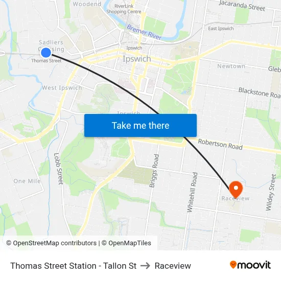 Thomas Street Station - Tallon St to Raceview map