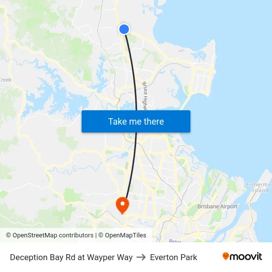 Deception Bay Rd at Wayper Way to Everton Park map