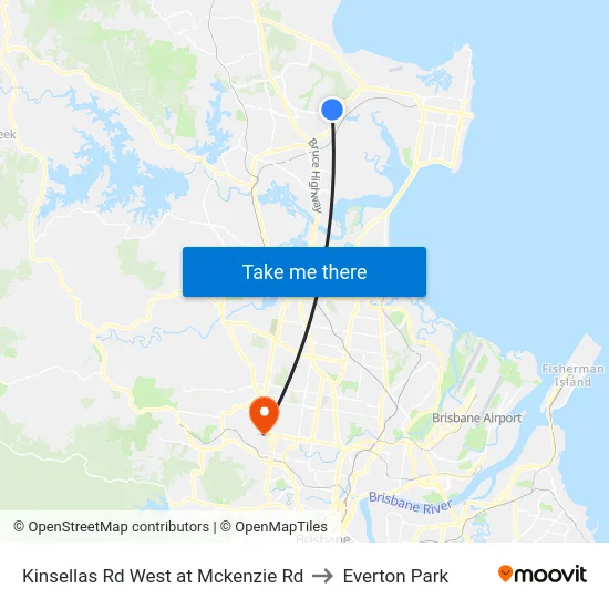 Kinsellas Rd West at Mckenzie Rd to Everton Park map