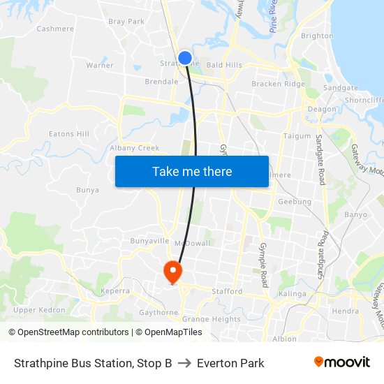 Strathpine Bus Station, Stop B to Everton Park map