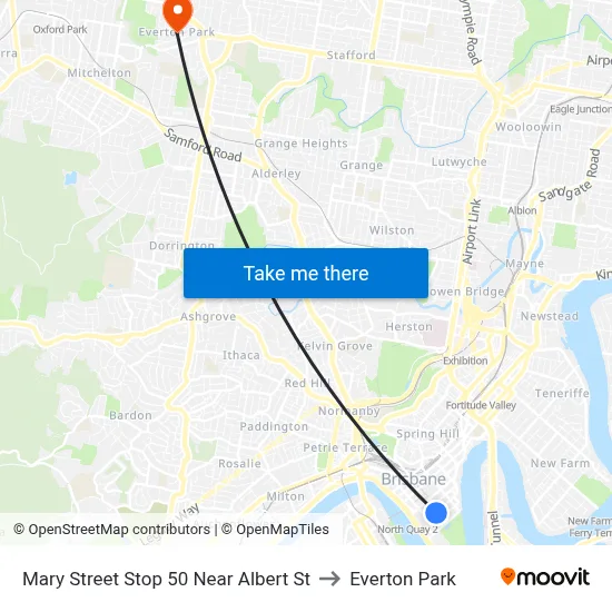Mary Street Stop 50 Near Albert St to Everton Park map