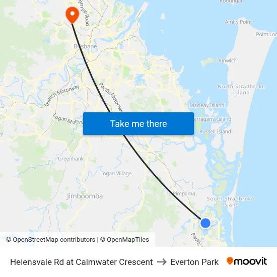 Helensvale Rd at Calmwater Crescent to Everton Park map