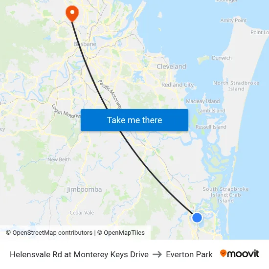 Helensvale Rd at Monterey Keys Drive to Everton Park map