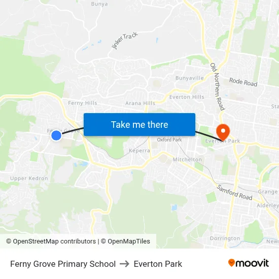 Ferny Grove Primary School to Everton Park map