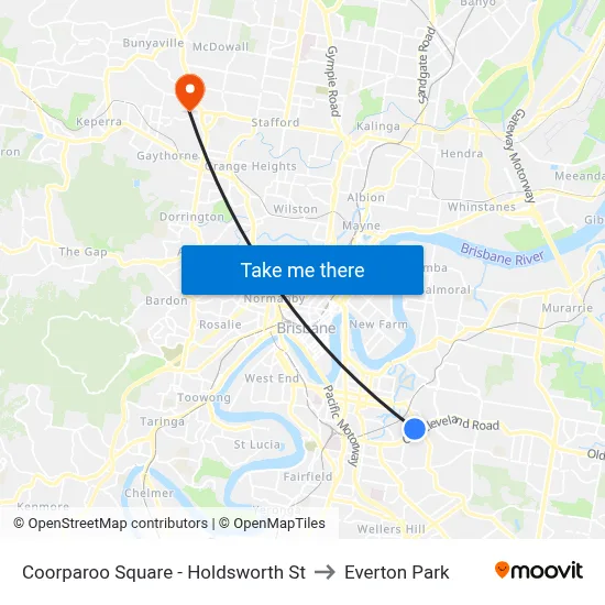 Coorparoo Square - Holdsworth St to Everton Park map