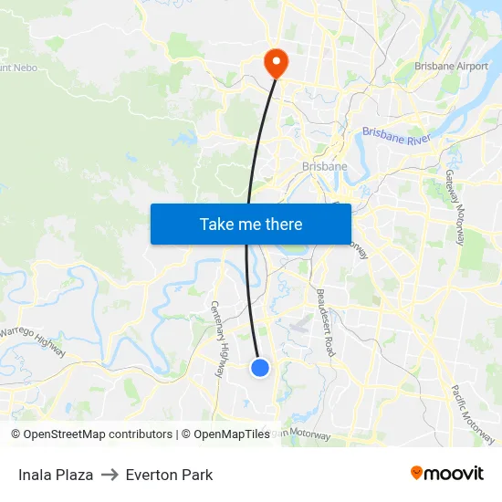 Inala Plaza to Everton Park map