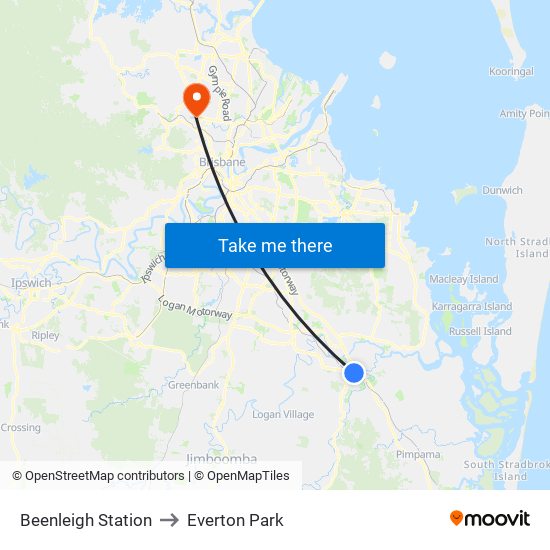 Beenleigh Station to Everton Park map