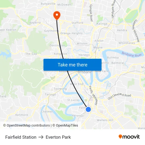 Fairfield Station to Everton Park map