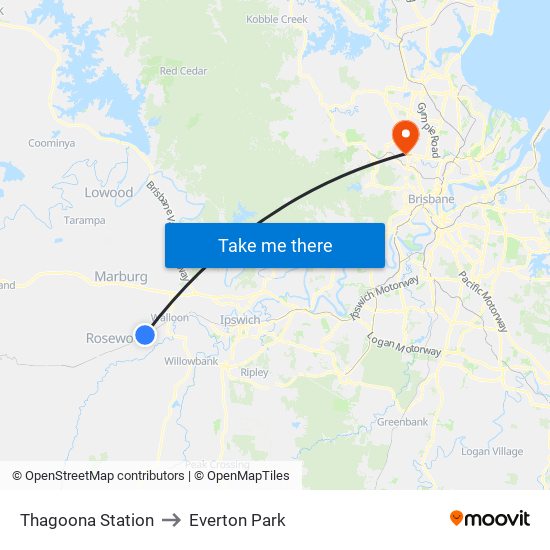 Thagoona Station to Everton Park map