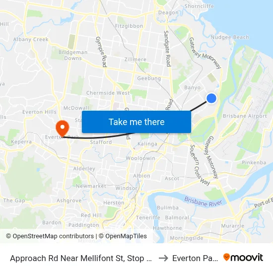 Approach Rd Near Mellifont St, Stop 31 to Everton Park map